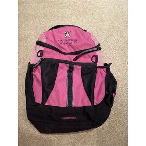 Lands' End Pink and Black Kid's Backpack with Custom Name